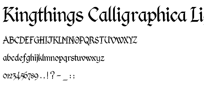 Kingthings Calligraphica Light font